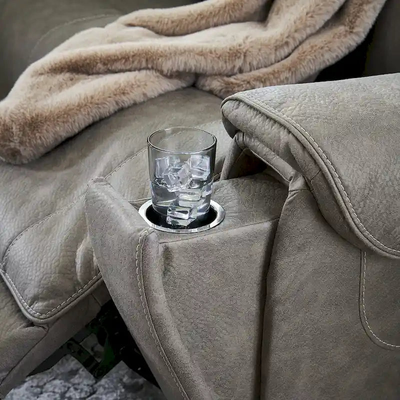 Canapé d'angle inclinable électrique 5 pièces Starbot gris, Signature Design by Ashley - 131 cm (L) x 131 cm (P) x 42 cm (H)