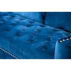 Canapé moderne capitonné en tissu avec pouf