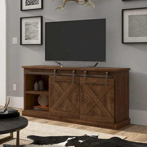 Meuble TV en bois de style ferme Sycamore Rise de Gray Barn, 66 pouces