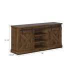 Meuble TV en bois de style ferme Sycamore Rise de Gray Barn, 66 pouces