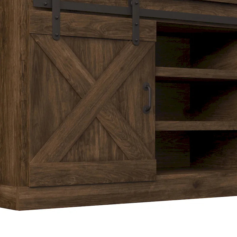 Meuble TV en bois de style ferme Sycamore Rise de Gray Barn, 66 pouces