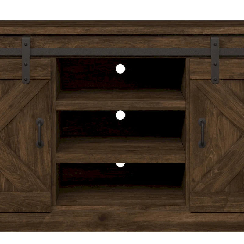 Meuble TV en bois de style ferme Sycamore Rise de Gray Barn, 66 pouces