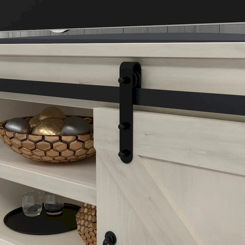 Meuble TV en bois de style ferme Sycamore Rise de Gray Barn, 66 pouces