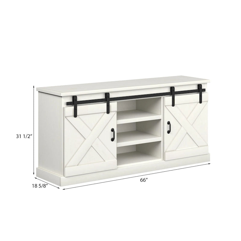 Meuble TV en bois de style ferme Sycamore Rise de Gray Barn, 66 pouces