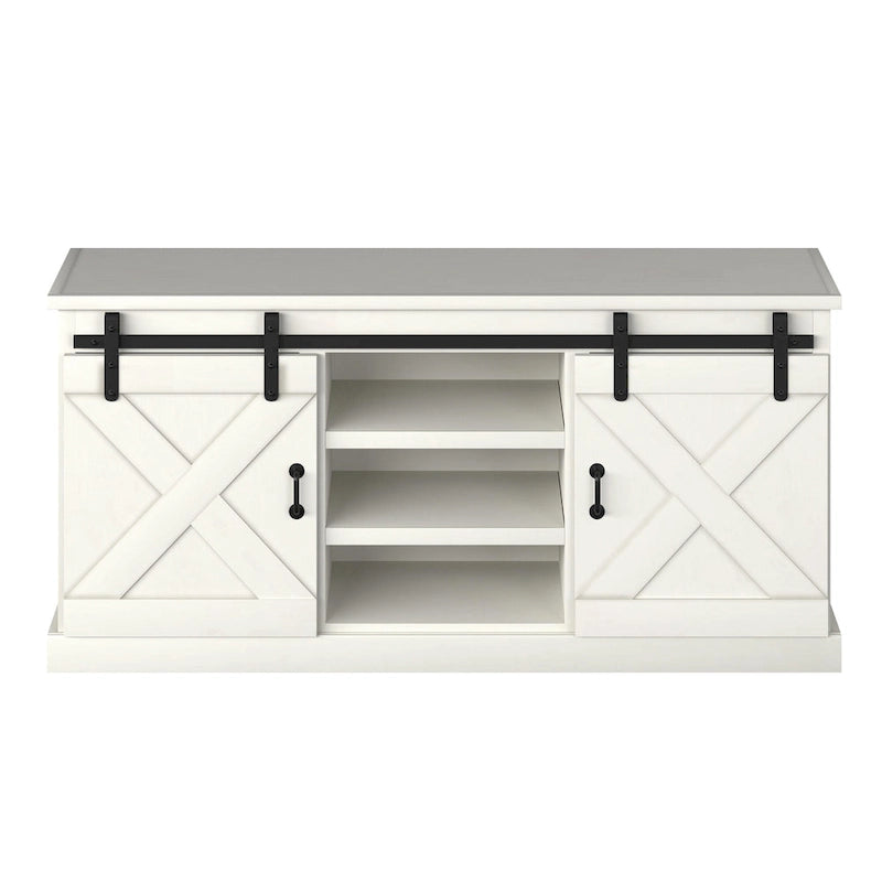 Meuble TV en bois de style ferme Sycamore Rise de Gray Barn, 66 pouces