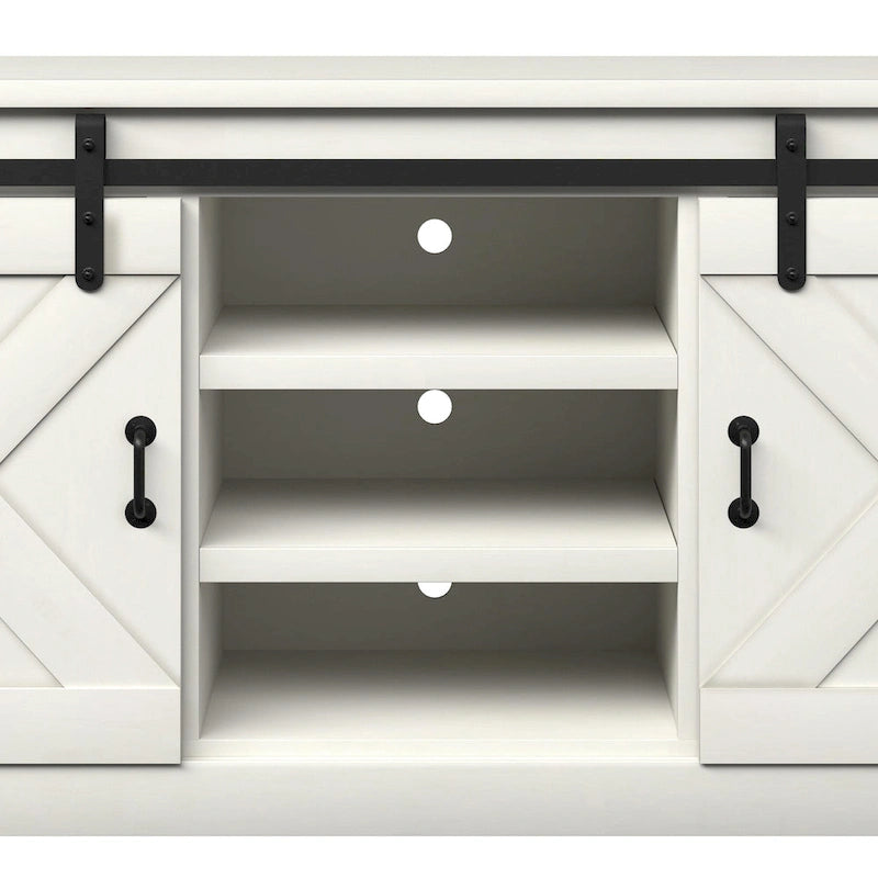 Meuble TV en bois de style ferme Sycamore Rise de Gray Barn, 66 pouces