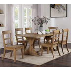 Table de salle à manger rustique Badri de 76 pouces en bois massif de Furniture of America