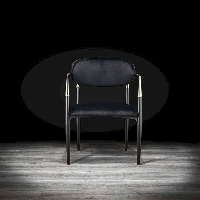 Chaise de salle à manger Roubi en acier inoxydable doré