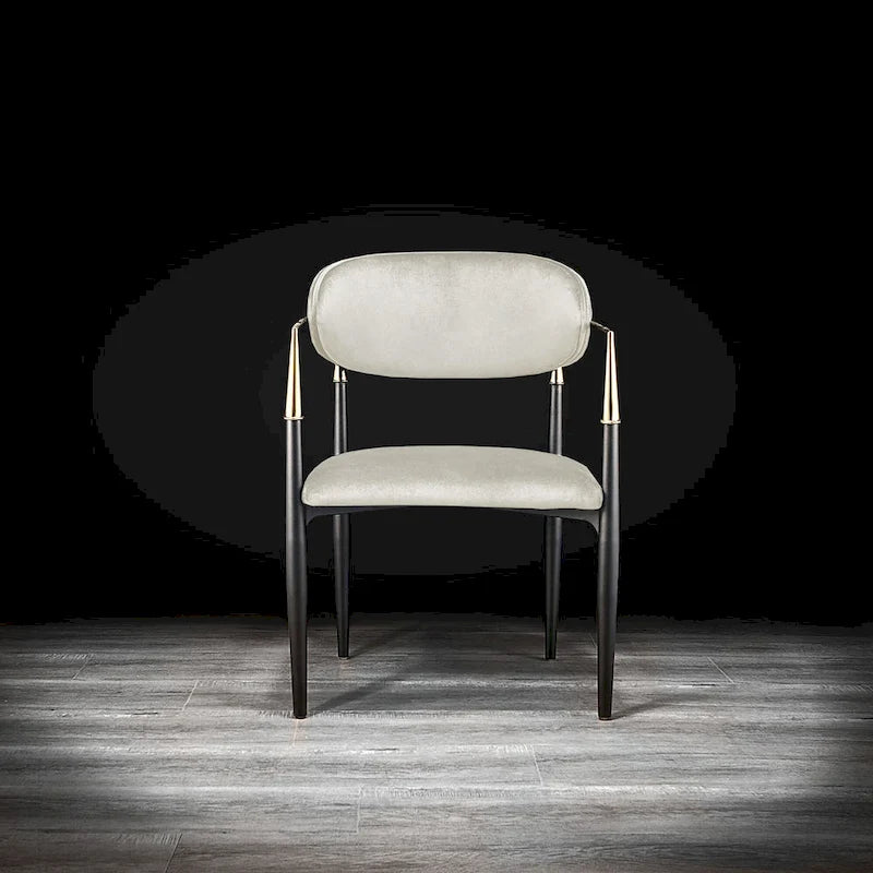 Chaise de salle à manger Roubi en acier inoxydable doré