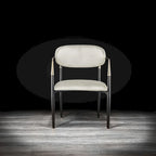 Chaise de salle à manger Roubi en acier inoxydable doré