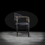 Chaise de salle à manger Roubi en acier inoxydable doré