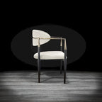 Chaise de salle à manger Roubi en acier inoxydable doré