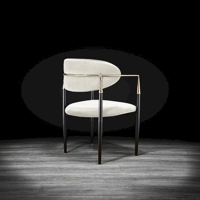 Chaise de salle à manger Roubi en acier inoxydable doré