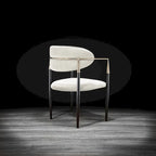 Chaise de salle à manger Roubi en acier inoxydable doré