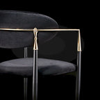 Chaise de salle à manger Roubi en acier inoxydable doré