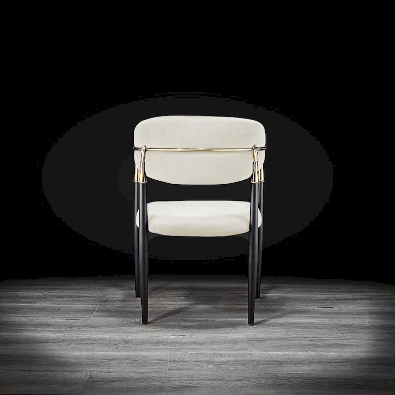 Chaise de salle à manger Roubi en acier inoxydable doré