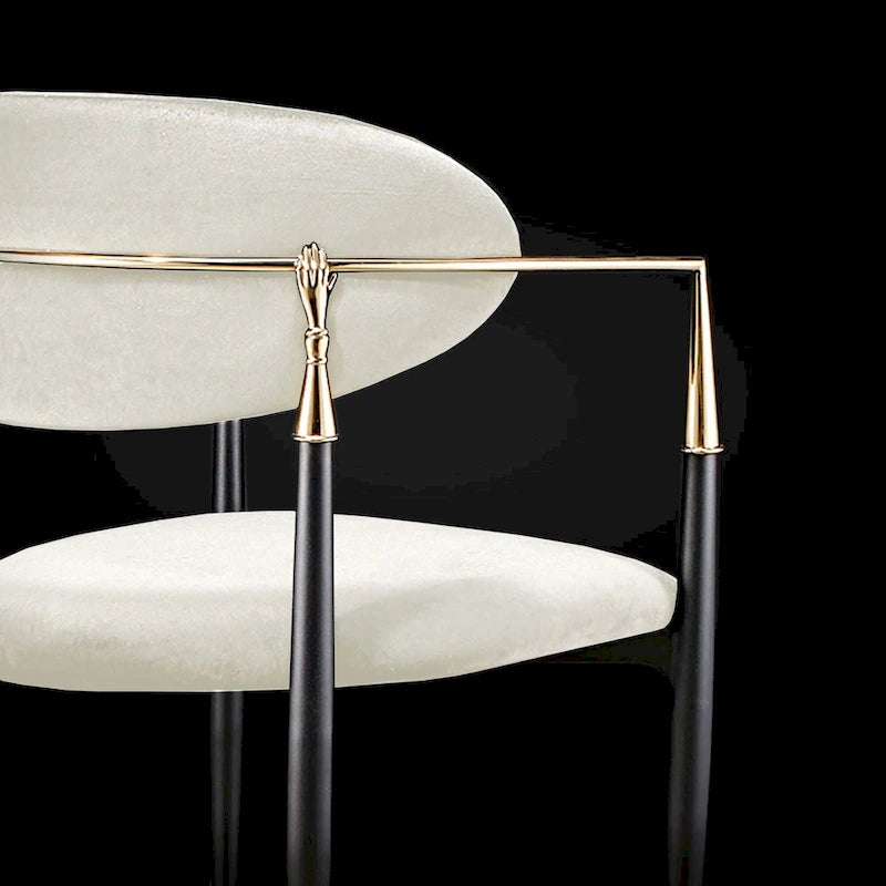 Chaise de salle à manger Roubi en acier inoxydable doré