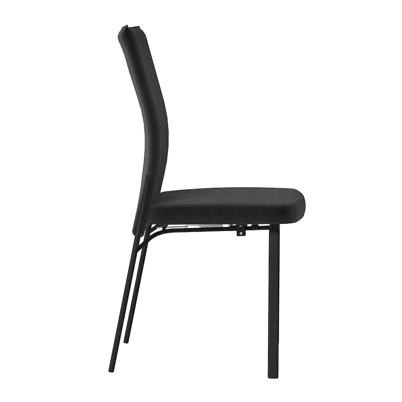 Chaise d'appoint Somette Monique noire à dossier inclinable, lot de 2, entièrement assemblée