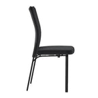 Chaise d'appoint Somette Monique noire à dossier inclinable, lot de 2, entièrement assemblée