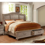 Wury Rustic Grey Solid Wood 2-Drawer Platform Bed by Furniture of America