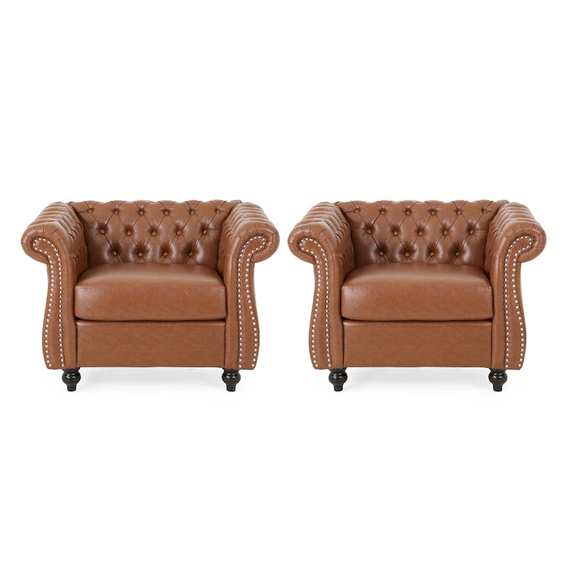 Fauteuils Chesterfield traditionnels Silverdale (lot de 2) par Christopher Knight Home