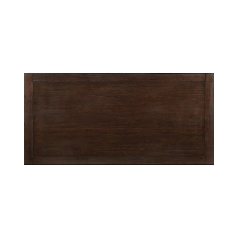 Table de salle à manger rectangulaire en bois couleur espresso rustique