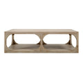 Artissance Reclaimed Wood Peking Ming Coffee Table, Small, 55 Inch Long, Weathered White Wash