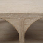 Table basse Artissance Peking Ming en bois recyclé, petit modèle, 140 cm de long, finition blanchie vieillie.