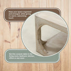 Table basse Artissance Peking Ming en bois recyclé, petit modèle, 140 cm de long, finition blanchie vieillie.