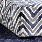 Pouf cocktail Slaren Transitional en microfibre bleu marine de Furniture of America