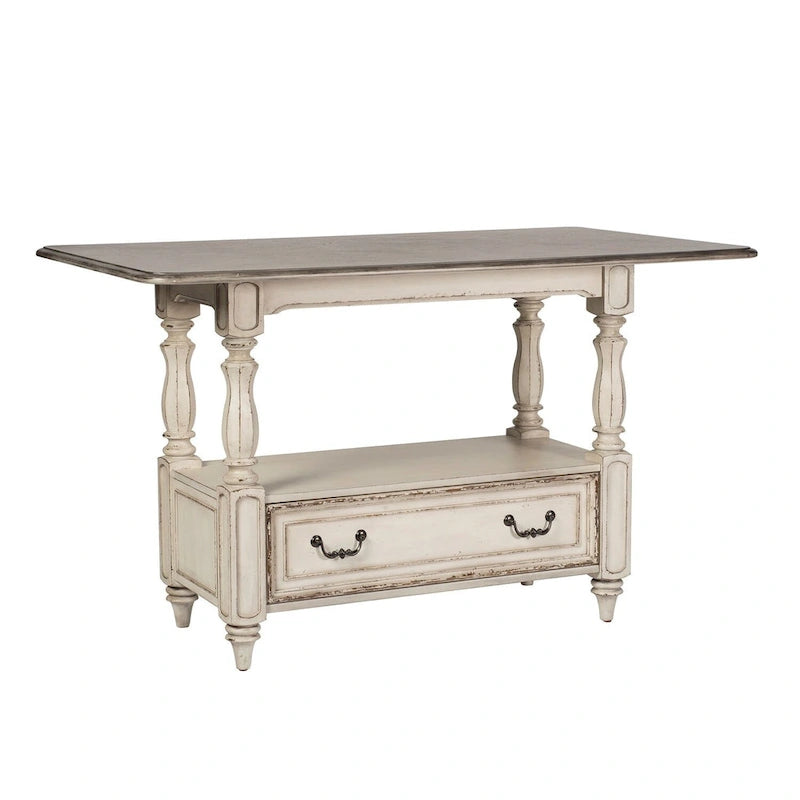 Table de réunion Magnolia Manor en écorce vieillie blanc antique