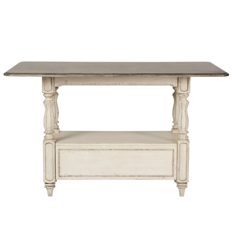 Table de réunion Magnolia Manor en écorce vieillie blanc antique