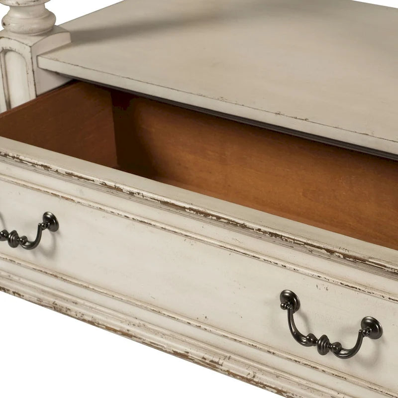 Table de réunion Magnolia Manor en écorce vieillie blanc antique