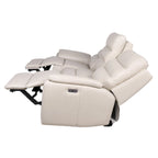 Canapé électrique Steve Silver Durham en cuir pleine fleur ivoire