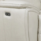 Canapé électrique Steve Silver Durham en cuir pleine fleur ivoire