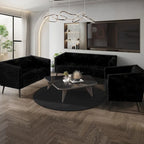 Ensemble de salon 3 pièces CraftPorch en velours côtelé, moderne et glamour