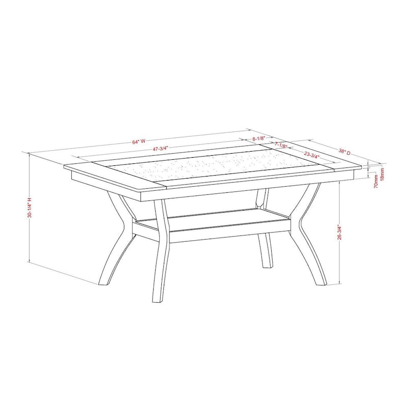 Ensemble de table à manger avec rangement Dionne 7 pièces de Furniture of America