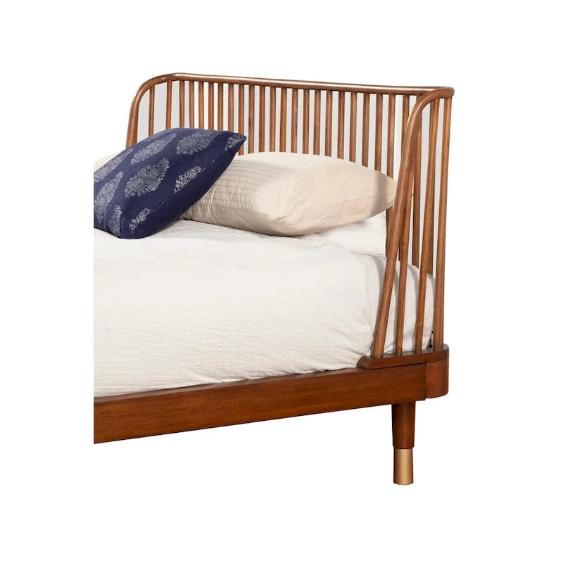 Lit plateforme en bois Belham d'Alpine Furniture, coloris noyer foncé (brun)