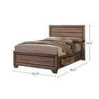 Lit en bois couleur taupe délavé