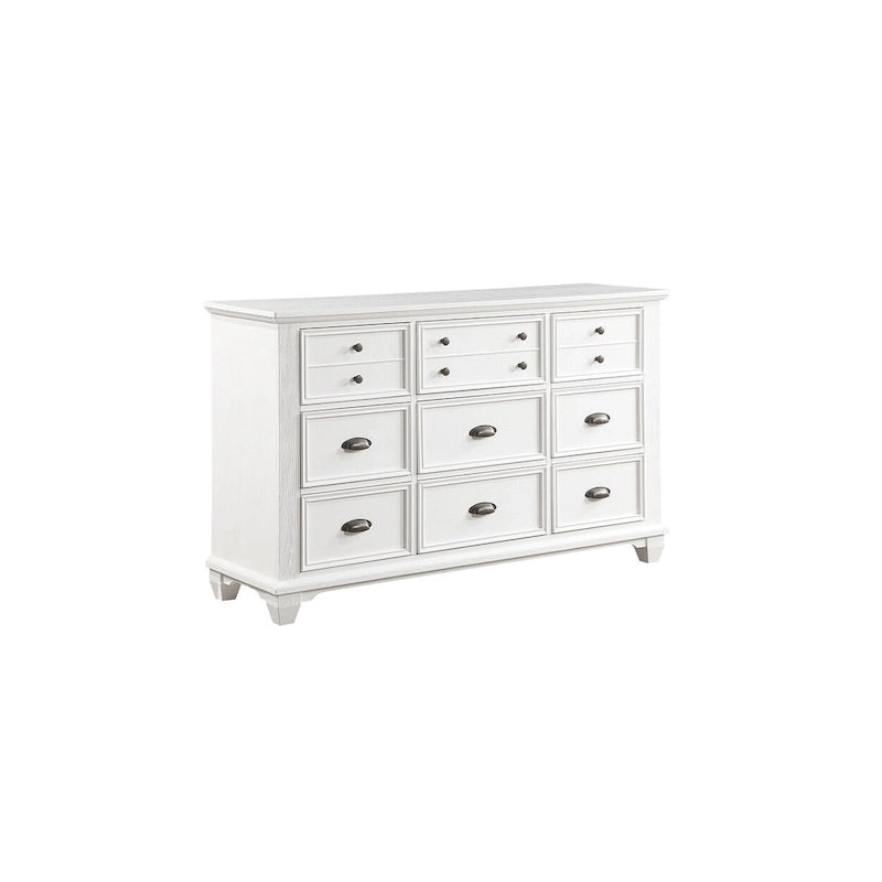 Ensemble de chambre à coucher moderne blanc Leo 6 pièces