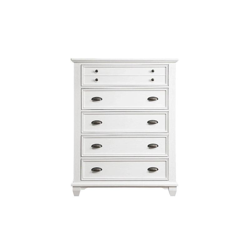 Ensemble de chambre à coucher moderne blanc Leo 6 pièces