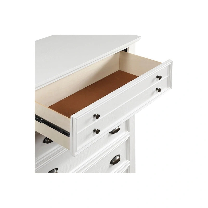 Ensemble de chambre à coucher moderne blanc Leo 6 pièces
