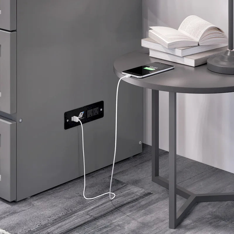 Lit escamotable Northfield avec matelas, gris