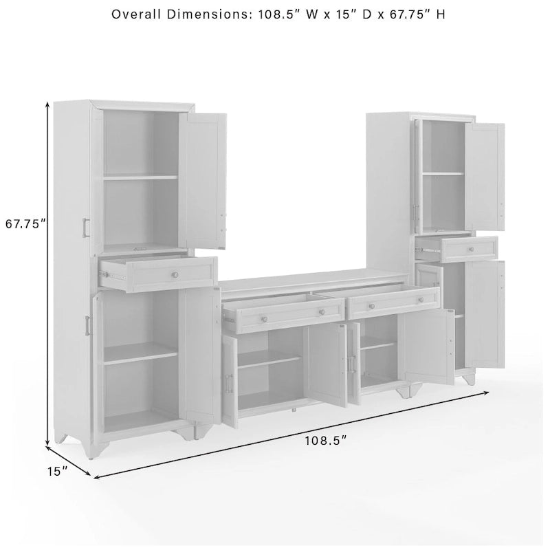 Ensemble de divertissement Crosley Tara 3 pièces - 15 x 108,5 x 67,75
