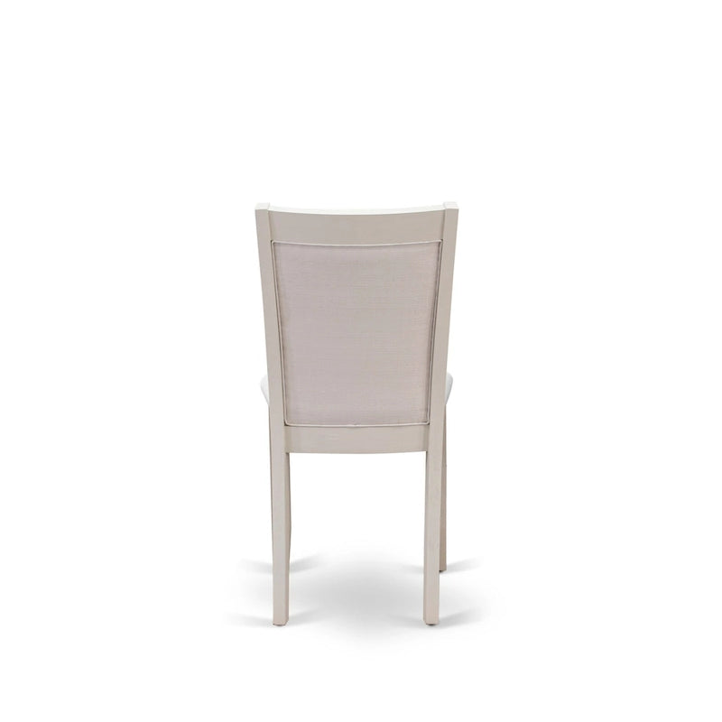 Ensemble de salle à manger East West Furniture : table en bois et chaises Parsons en lin blanc crème (nombre de pièces au choix)