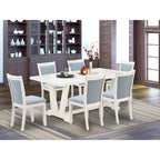 Ensemble de salle à manger East West Furniture : table en bois et chaises Parsons en lin blanc crème (nombre de pièces au choix)