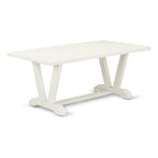 Ensemble de salle à manger East West Furniture : table en bois et chaises Parsons en lin blanc crème (nombre de pièces au choix)