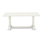Ensemble de salle à manger East West Furniture : table en bois et chaises Parsons en lin blanc crème (nombre de pièces au choix)