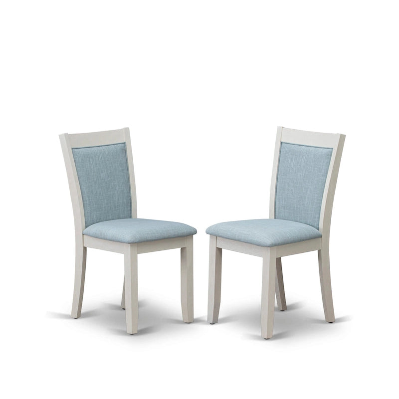 Ensemble de salle à manger East West Furniture : table en bois et chaises Parsons en lin blanc crème (nombre de pièces au choix)