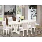 Ensemble de salle à manger East West Furniture : table en bois et chaises Parsons en lin blanc crème (nombre de pièces au choix)